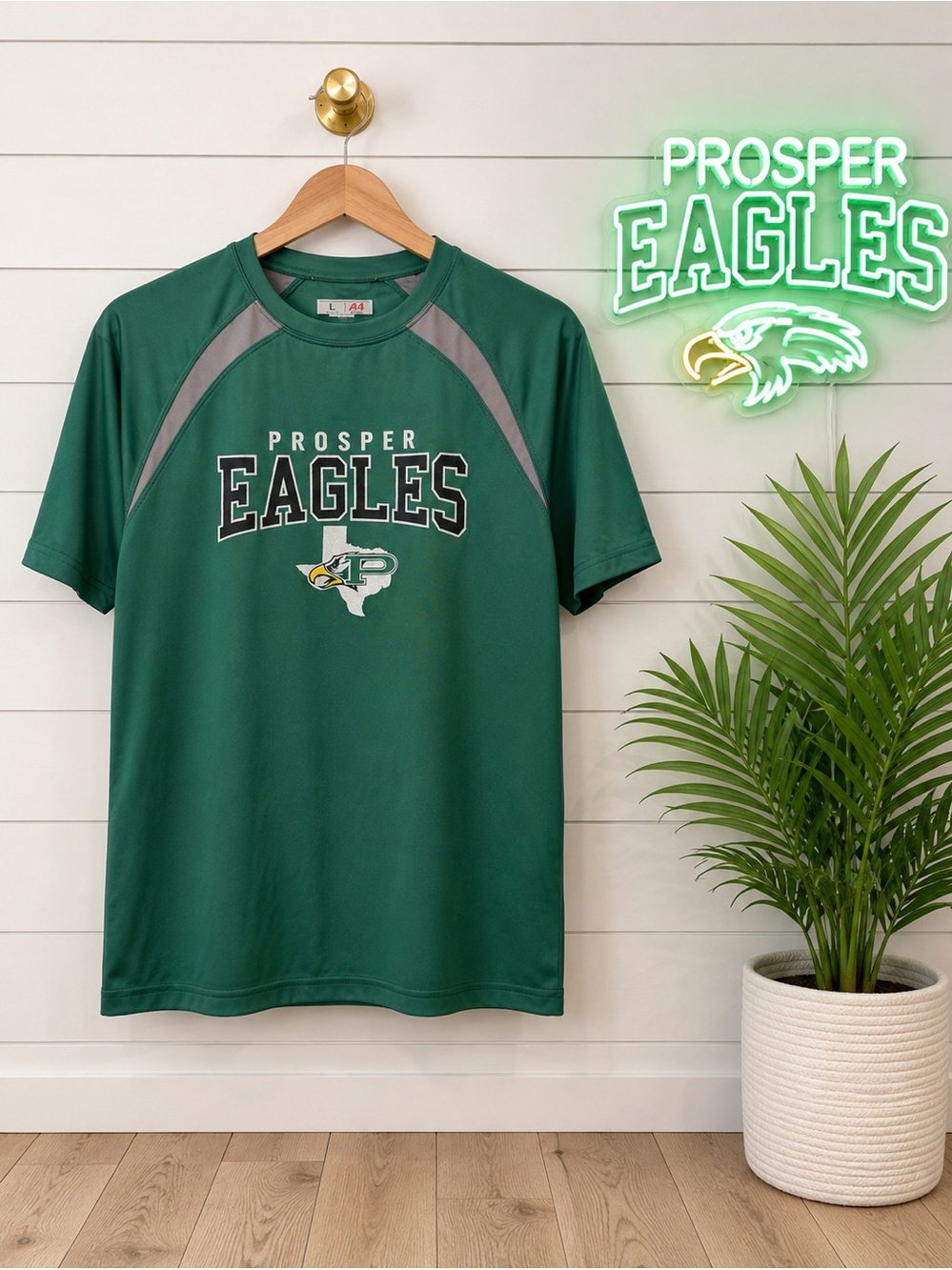 🦅 Prosper Eagles Performance Athletic Shirt | Youth Large | Green Short Sleeve